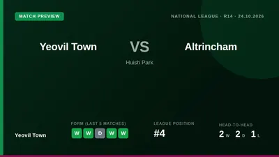 Yeovil Town, fourth in the National League, welcome sixth-placed Altrincham to Huish Park this Saturday on the back of a...