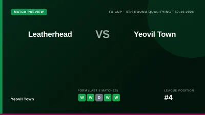 Yeovil Town travel to face Leatherhead in the FA Cup fourth round qualifying this Saturday, buoyed by a six-game unbeaten...